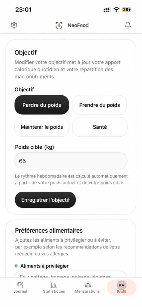 Capture d'écran de l'appli 1