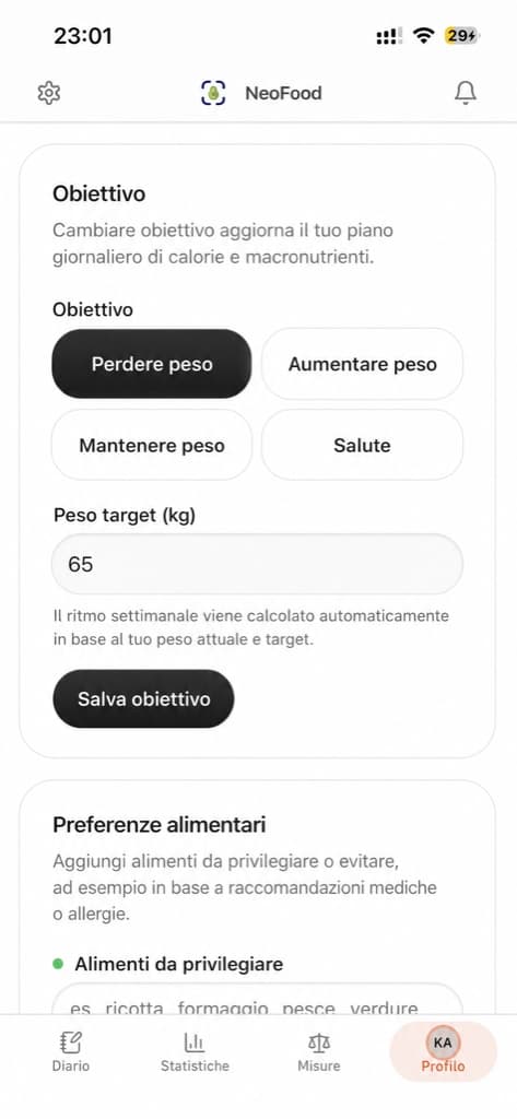 Screenshot dell'app 1